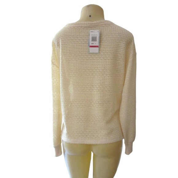 New w Tags, Jolt Neon Moon Cream Color Long Sleeve Knit Sweater in Sz Large - Picture 4 of 5